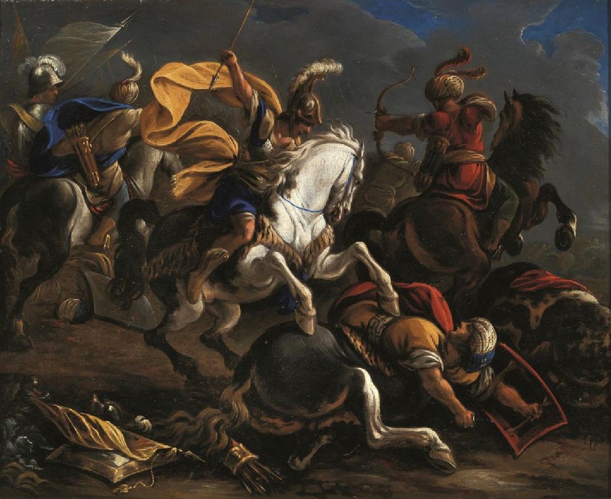 Cavalry battle between Turkishs and Christians, cr. 1610-1675, Vincent Adriaenssen, Flemish/Italian