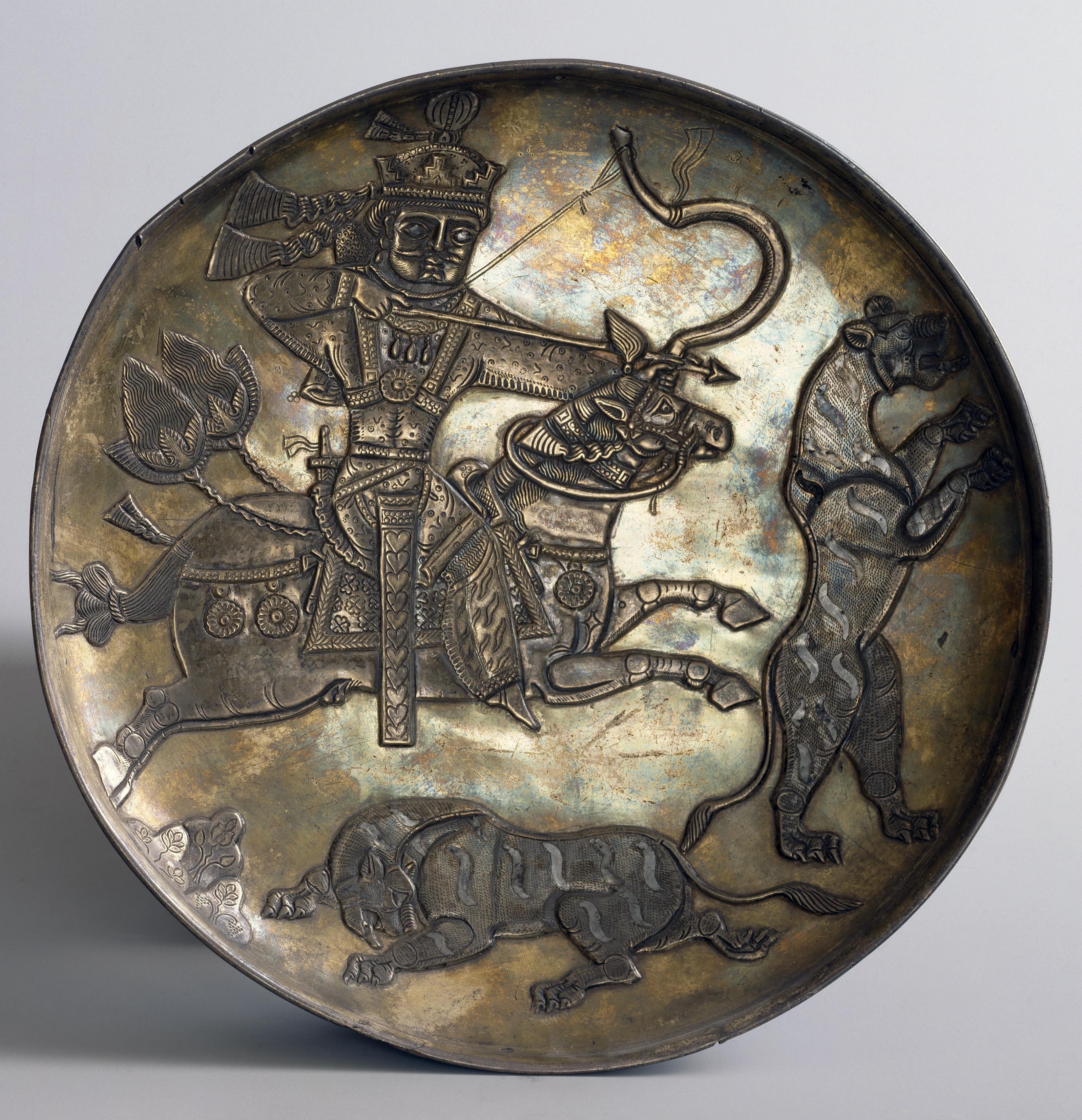 Dish with Scene of the Royal Hunt, first half of the 7th century