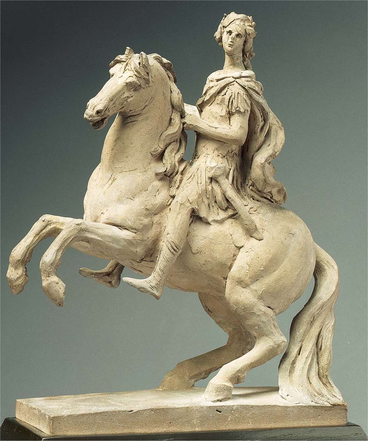 Adolf Fredrik, King of Sweden, mounted on a rearing stallion, probably celebrating his accession in 1751, before 1753, Jacques-Philippe Bouchardon