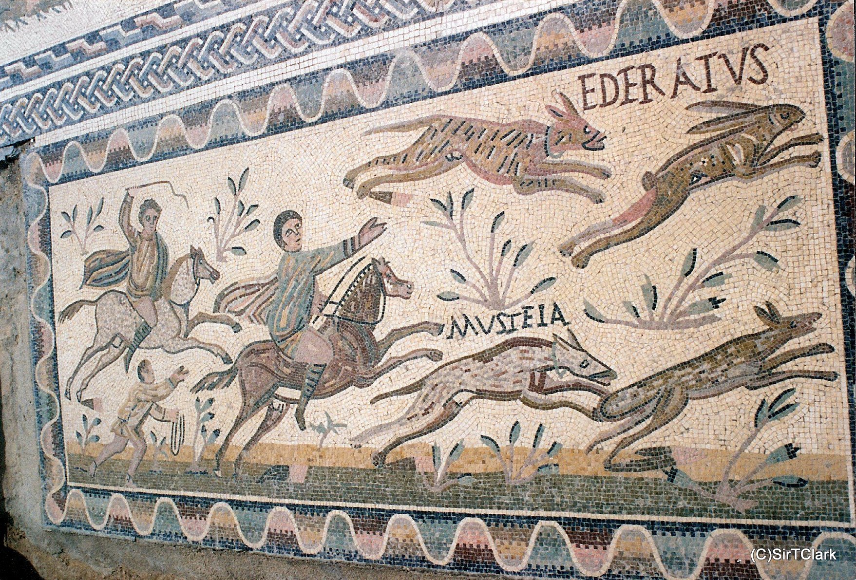 Mosaic with a hunting scene, 3rd century, House of the Laberii, Uthina, Tunisia