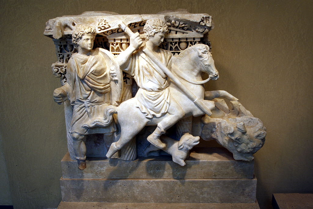 Fragment of a sarcophagus of the type called 'Sydamara sarcophagi', 3rd century, Asia Minor