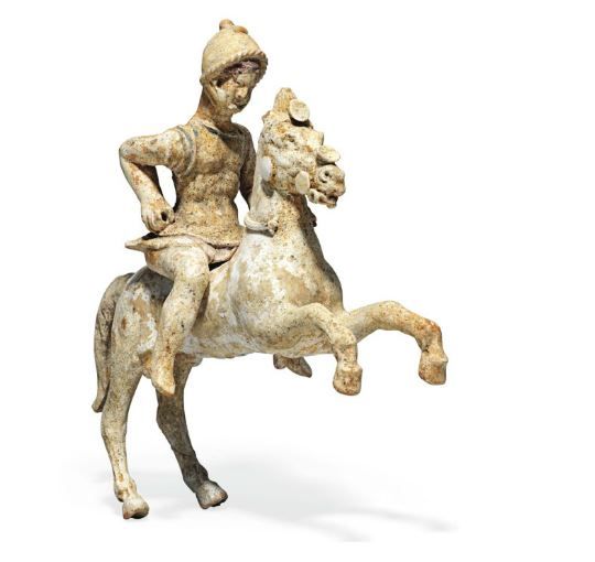 Terracotta horse and rider, 3rd century BC, Canosa, Apulia, Italy