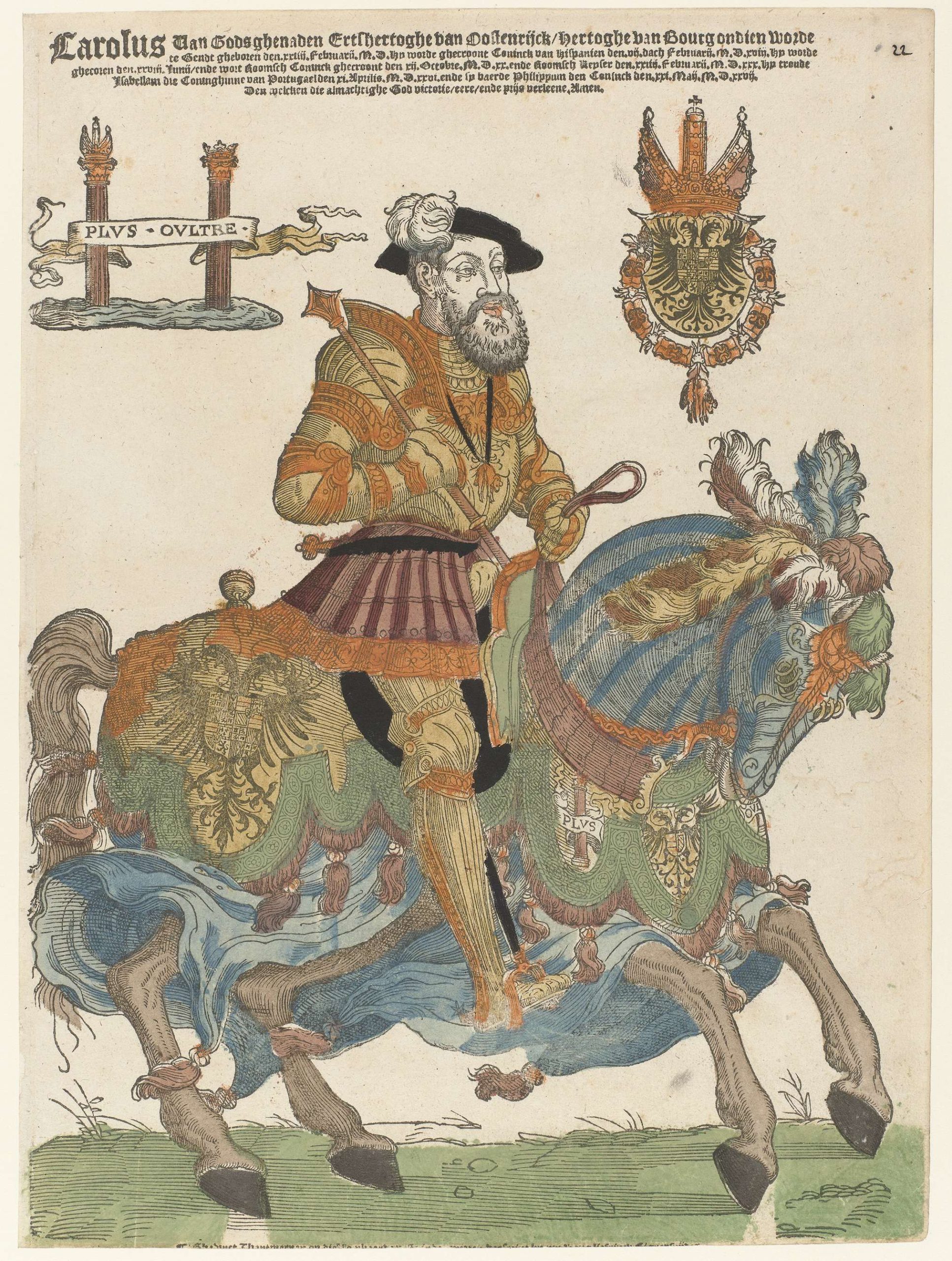 COMPARANDUM: Emperor Charles V on Horseback, 1538-45, Cornelis Anthonisz (manner of) and Hans Liefrinck (I), Antwerp, Netherlands