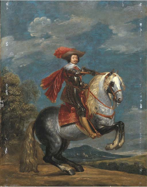 Equestrian portrait of a prince in armour, with the Order of the Golden Fleece, before 1684, Gonzales Coques