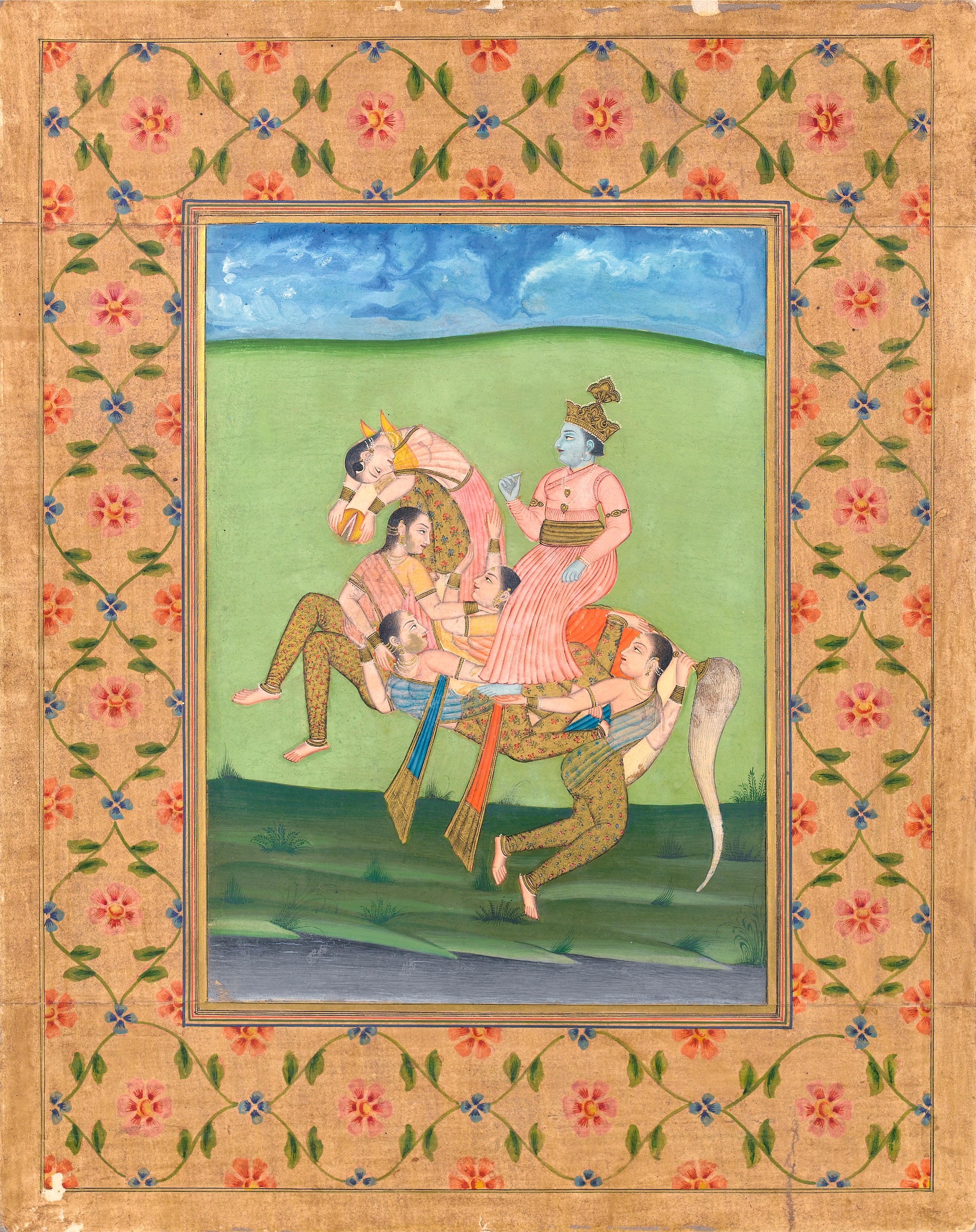 A deity (Krishna?) on a composite horse, second half of the 19th century, Delhi, India