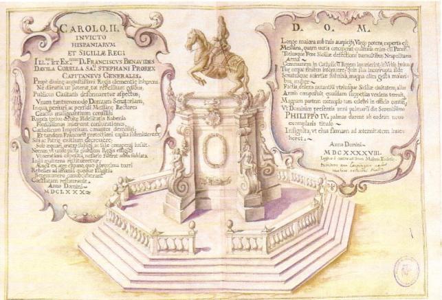 Carlos II on Horseback, erected 1684, destroyed in 1848, Andrea and Gaspare Romano (based on Giacomo Serpotta's model), Messina, Sicily