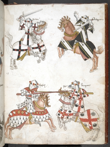 Illustration of Sir Thomas Holme's Book of Arms, cr. 1446, before 1448, London (?), South-East England