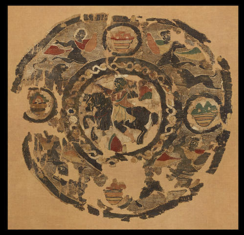 Tapestry roundel with horseman, 5th-7th century, Coptic