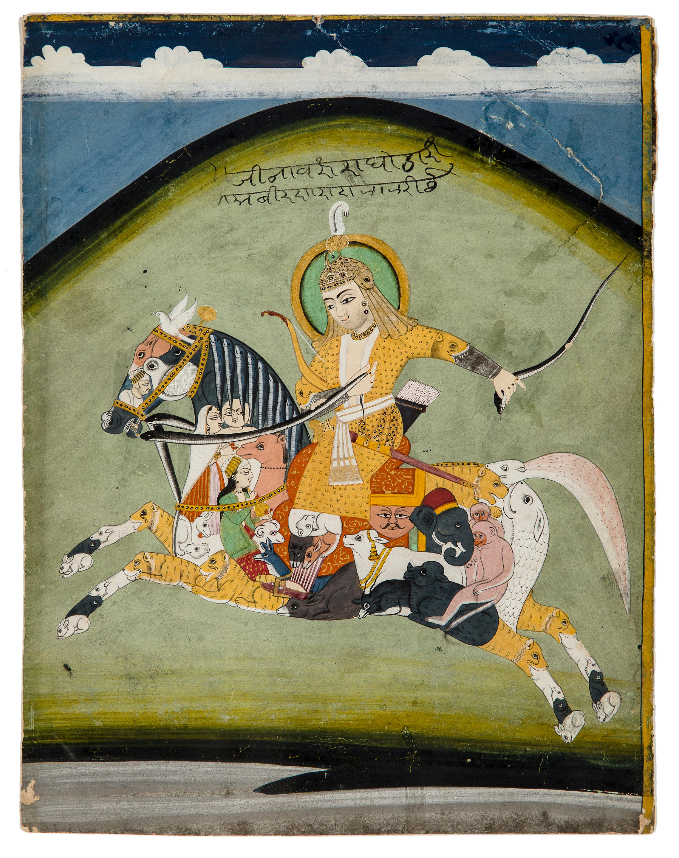 A warrior riding a composite horse, mid 19th century, Jaipur, India