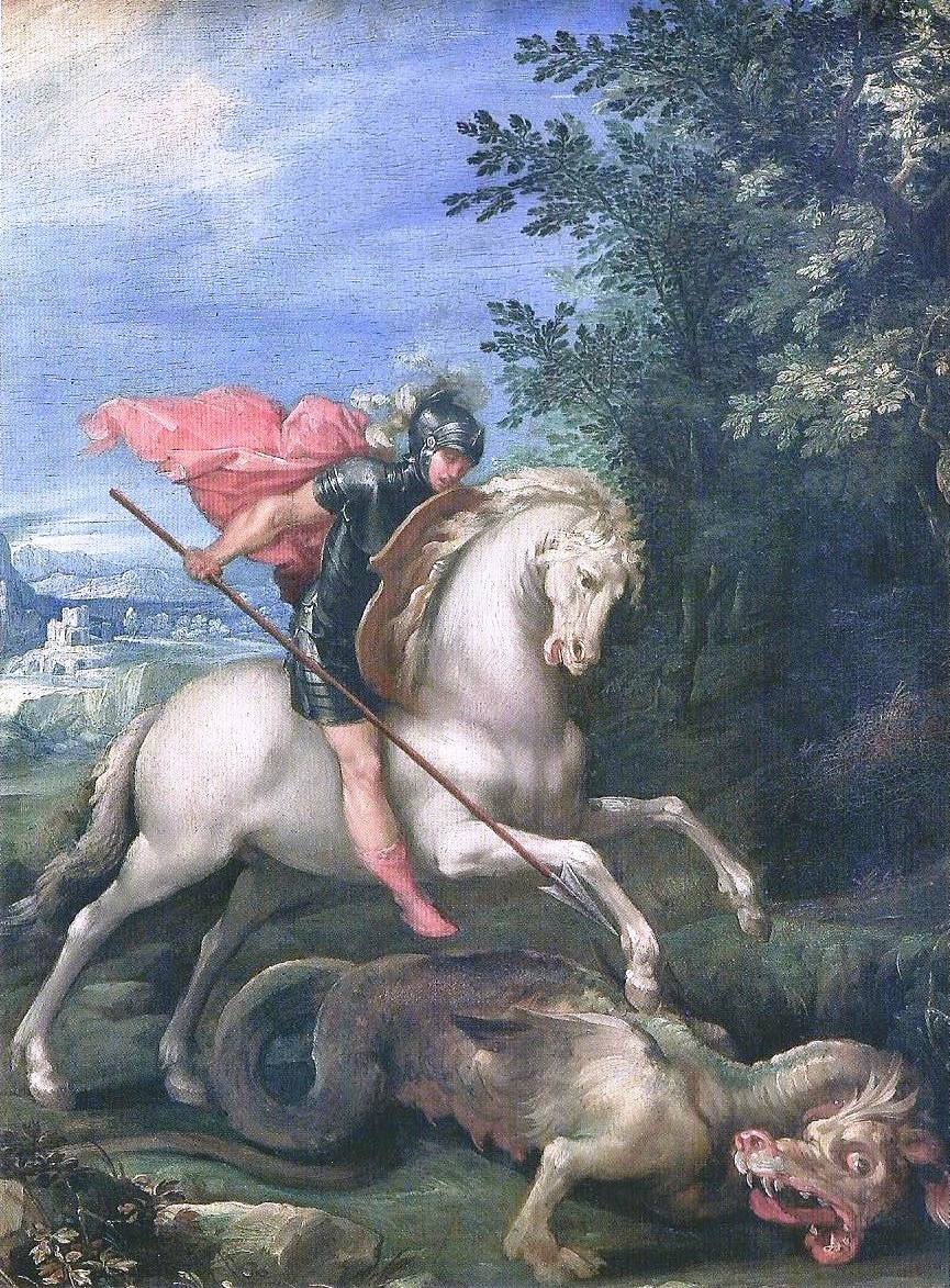 Saint George killing the dragon, cr. 1600, Giuseppe Cesari, Rome, Italy
