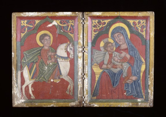 Diptych Icon with Saint George, and Mary and the Infant Christ, early 15th century