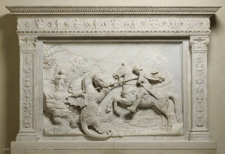 Relief showing Saint George fighting the dragon, 1509-10, Michel Colombe, Tours, France