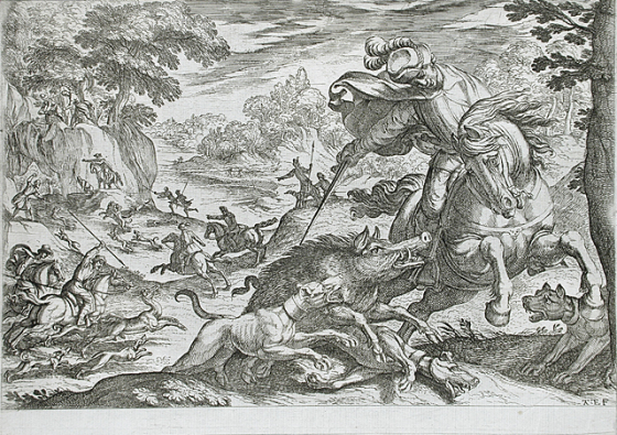Boar Hunt, 1570-1600, Antonio Tempesta, Florence, Italy
