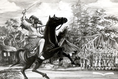 Gabriela Silang fighting against Spanish forces, ?, Philippines