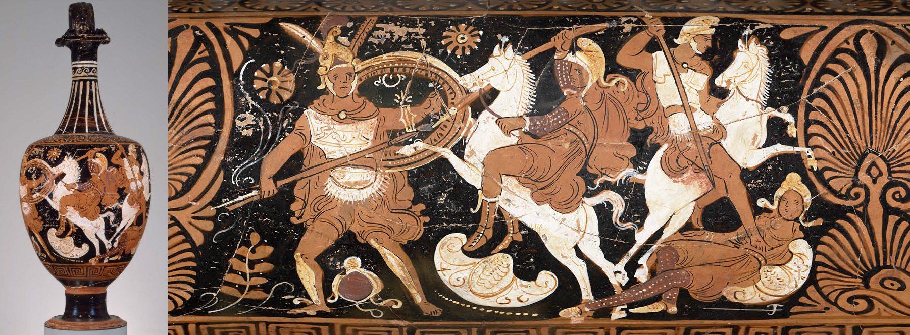 COMPARANDUM: Pitcher (oinochoe) with a battle of the Greeks and Amazons, cr. 320–310 BC, Apulia