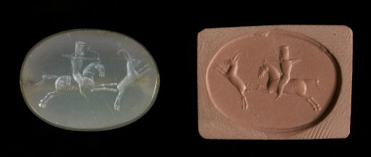 Stamp-seal depicting hunting, cr. 6th-4th century BC, Achaemenid (?)
