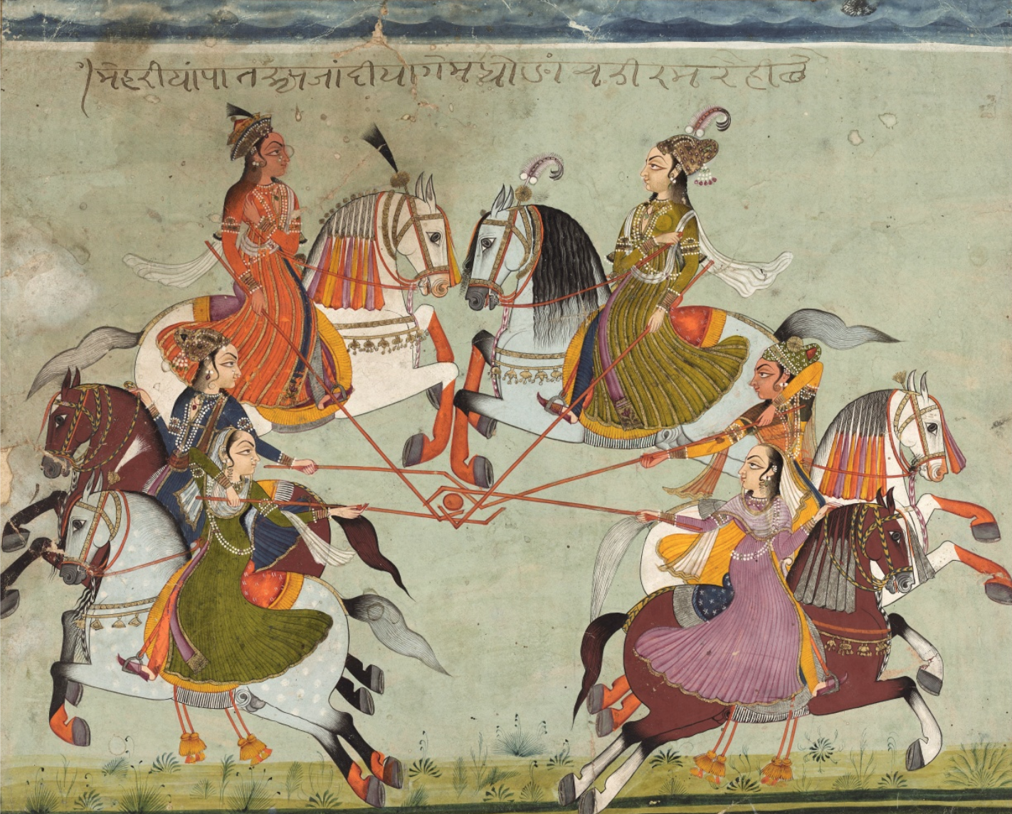 Princess Playing Polo, 18th century, Dana, Jodhpur, Mughal Empire