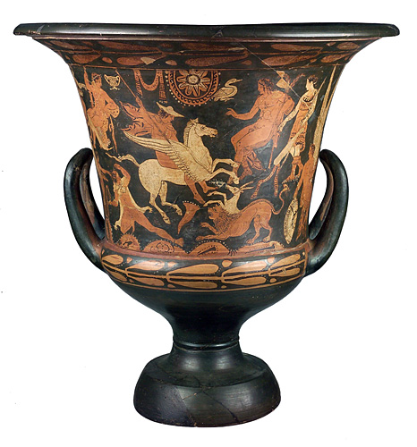 COMPARANDUM: Calyx-krater with Bellerophon, cr. 370 BC, Faliscan/Etruscan