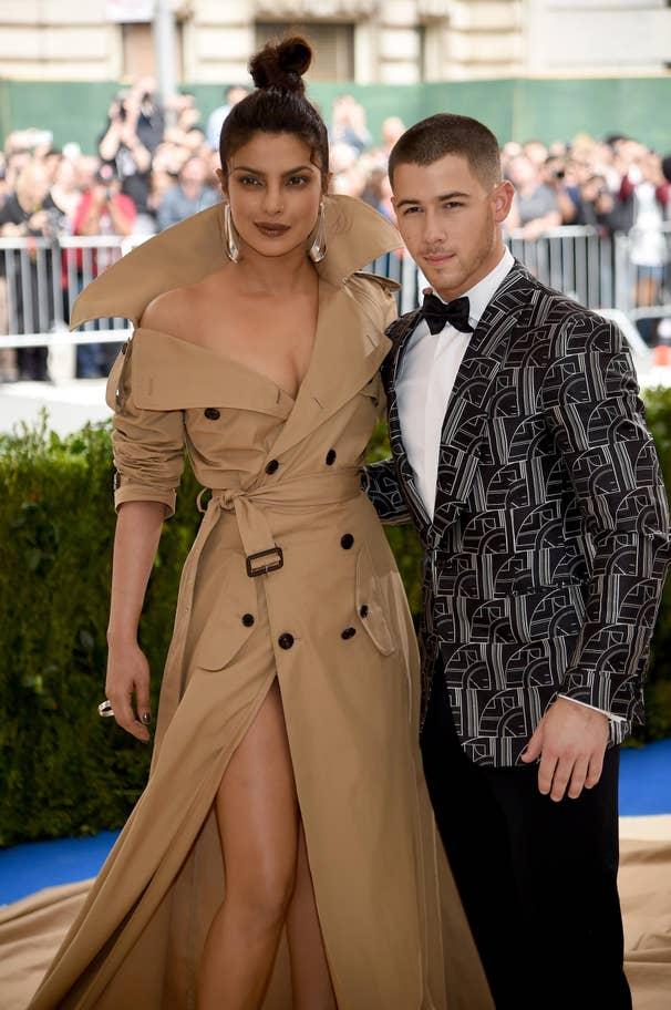 Priyanka Chopra and Nick Jonas attend the Met Gala, 2017, New York City